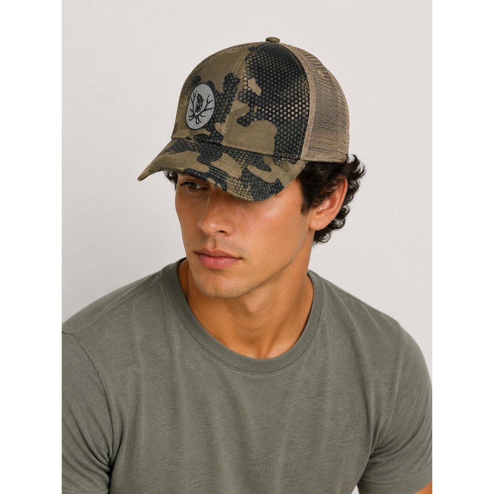 SIMMS Fishing Products Camo Trucker Hat Mesh Snapback Cap
